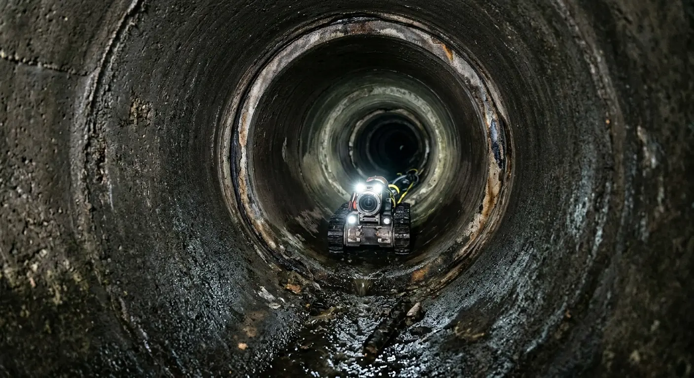 Robotic sewer camera inspecting pipe interior for Sewer Line Repair in Emmett